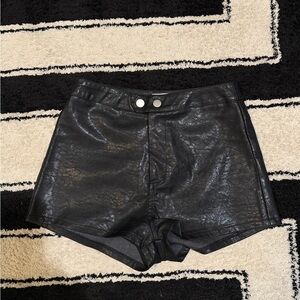 Superdown Black High Waist Leather Shorts